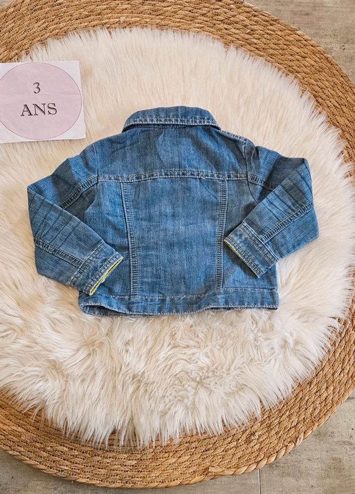 Veste en jeans bleu et vert 3 ans fille - photo numéro 2