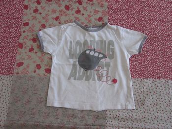 T-Shirt manches courtes blanc 18 mois