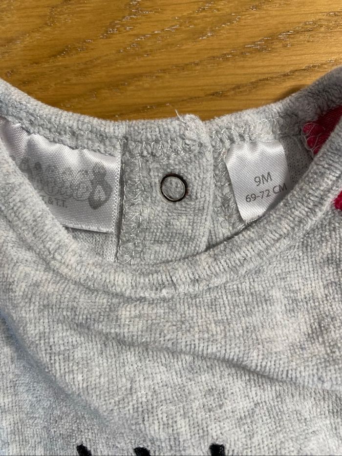 Barbapapa Pyjama Grenouillère gris et rose Taille 9 mois - photo numéro 5