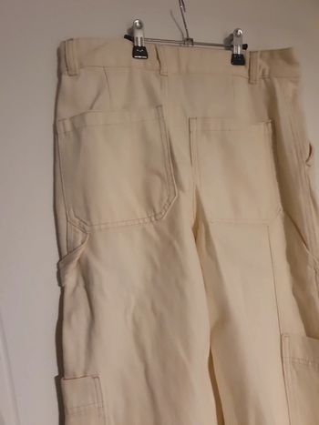 Pantalon cargo jean Ecru