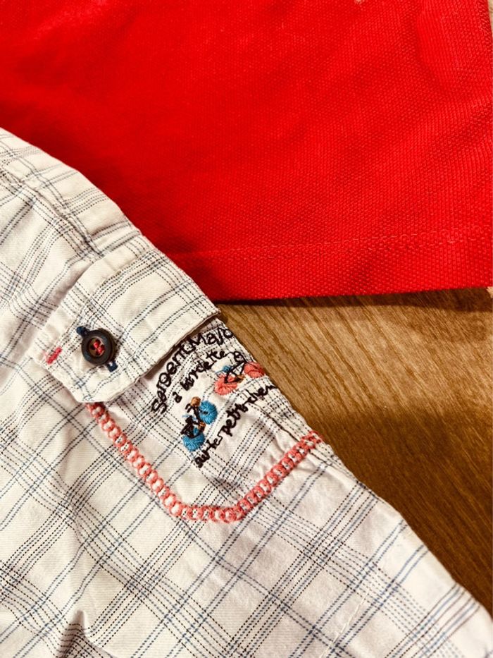 Taille 9 mois ensemble 2 pièces garçon Sergent Major blanc et rouge * polo * 💙 - photo numéro 2