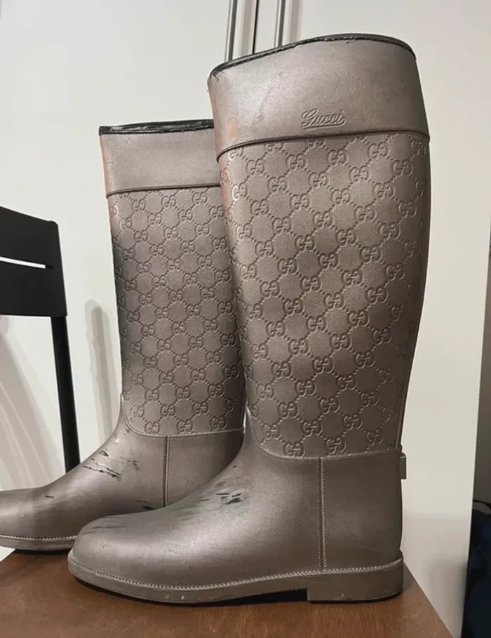 Bottes hautes Gucci grises - photo numéro 3