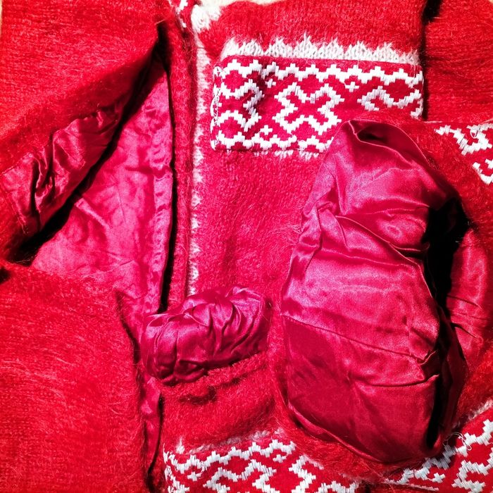 Gilet rouge et blanc Fille - Fait main - 6 ans - photo numéro 5