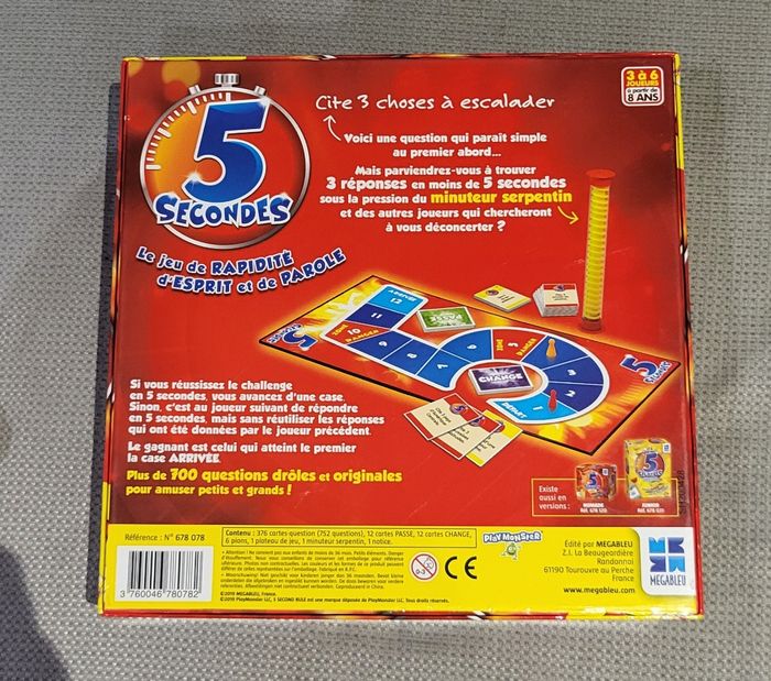 Jeu de société 5 secondes de megableu - photo numéro 2