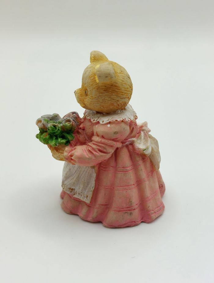 Petite figurine résine ours oursonne Jaimy robe rose Vintage 4,8 cm - collection ou décoration - photo numéro 4