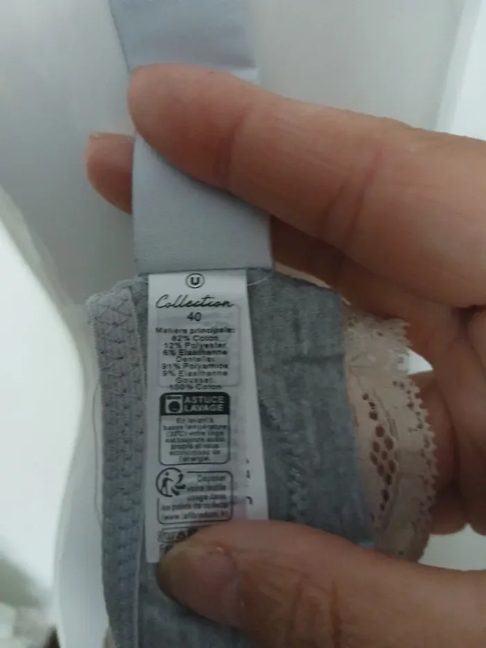 Slip gris dentelle taille 40 - photo numéro 6