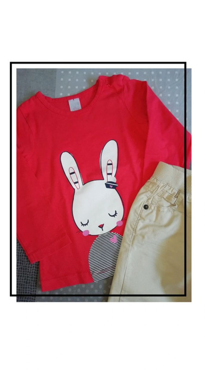 Tee-shirt & pantalon 18 mois 'baby club & boîte à malice ' - photo numéro 2