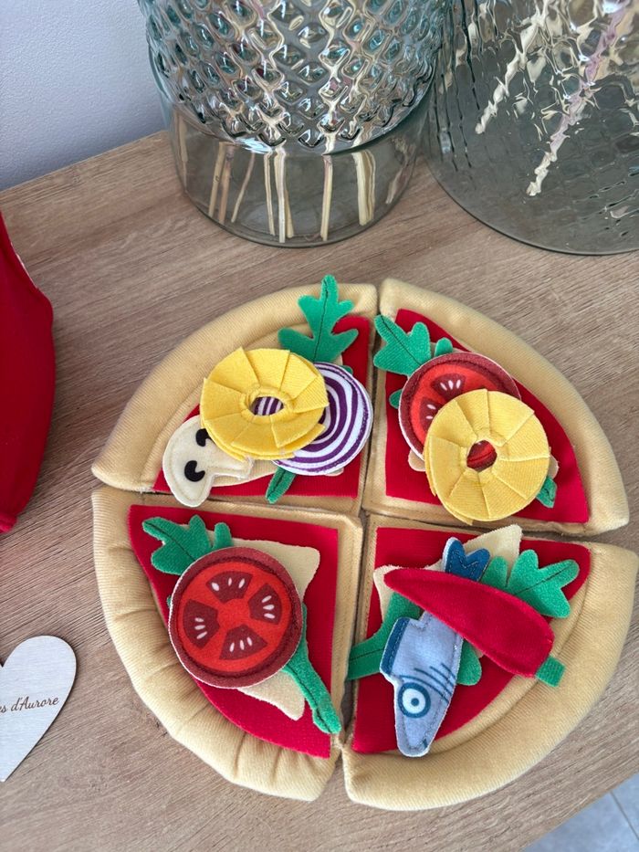 Dînette en tissu fruits légumes pizza - photo numéro 5