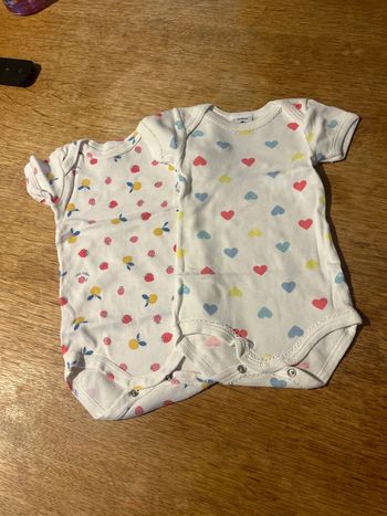 Lot 2 bodies manches courtes Petit bateau