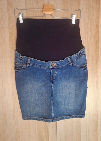 🤰JUPE  en jeans de Grossesse Taille 38 Marque Maternité LA HALLE