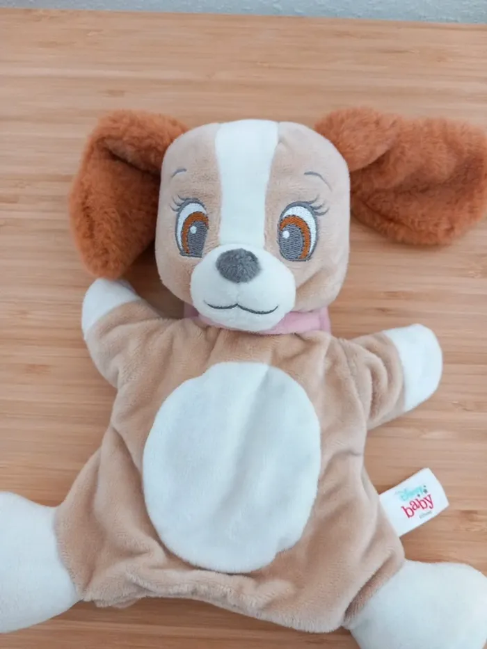 Peluche doudou marionnette Lady avec un attache tututte - photo numéro 3