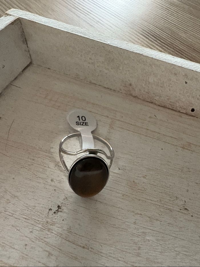 Bague argentée et marron T10 - photo numéro 6