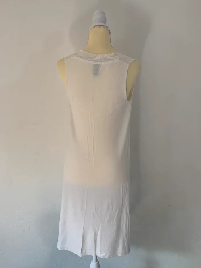 Robe courte blanche sans manches – Lady Captain - Taille M - photo numéro 4