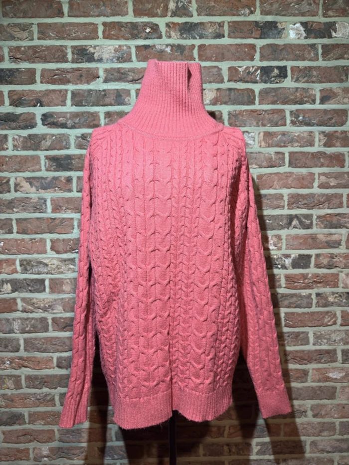 Pull col roulé torsadé rose Lili Sidonie Taille M / 38 - photo numéro 5