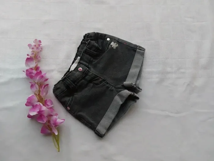 Magnifique short en jean Lulu Castagnettes 6 mois - photo numéro 2