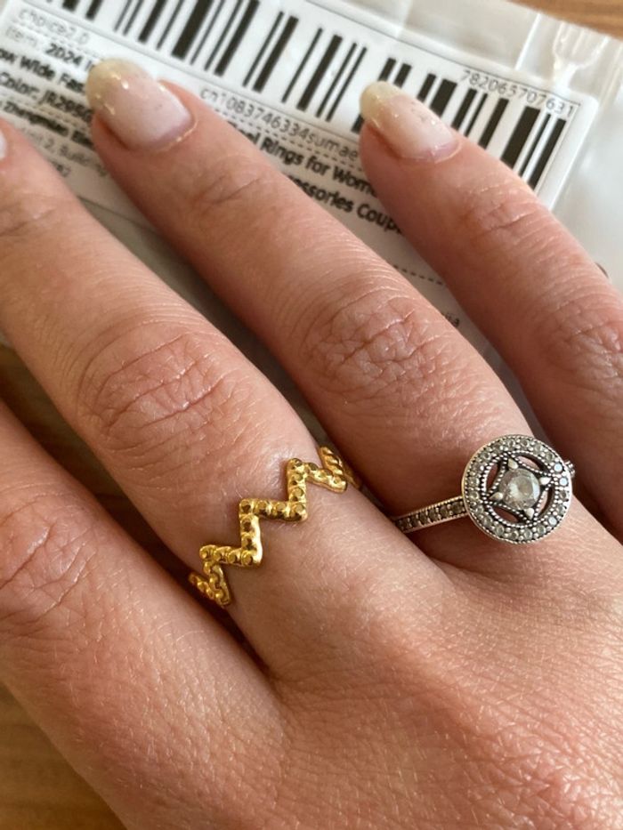 Bague en acier inoxydable dorée réglable