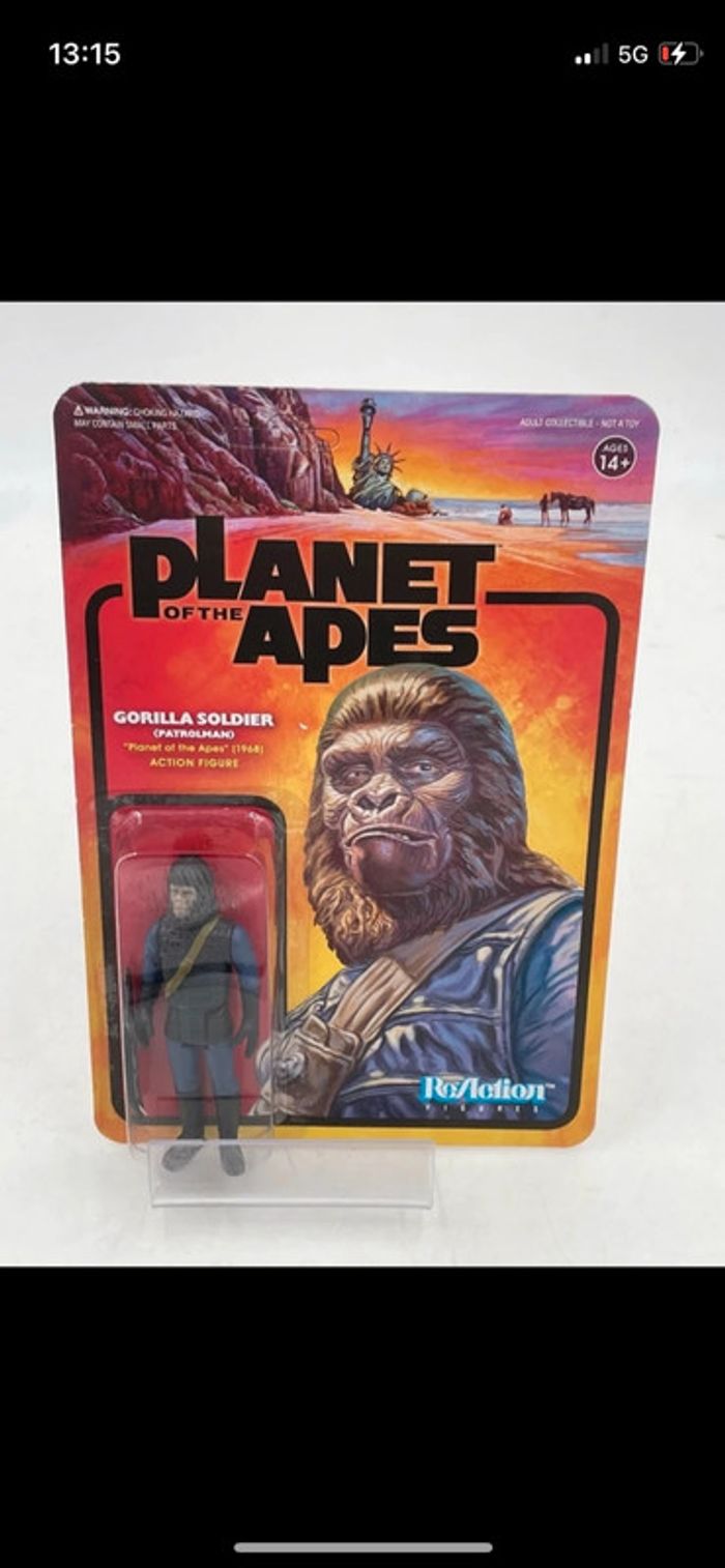 Figurine Planet Of The Apes Gorilla Soldier (Patrolman) ReAction figures Super 7 neuf
