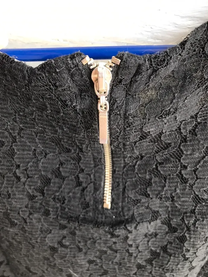 Haut manche 3-4 noir dentelle doublé - photo numéro 5