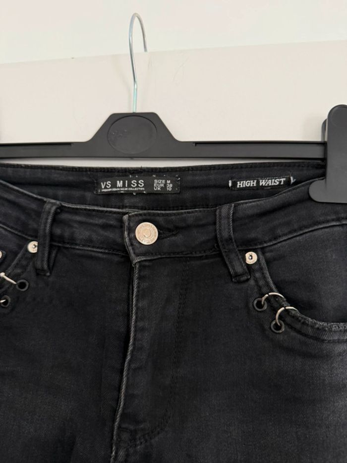 Pantalon legging pantaloni pantalones rock Vloeiende Calças skinny noir 38 M slim jean gris poches - photo numéro 5