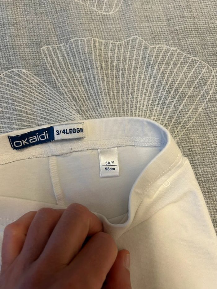 Legging 3/4 blanc 3 ans - photo numéro 3