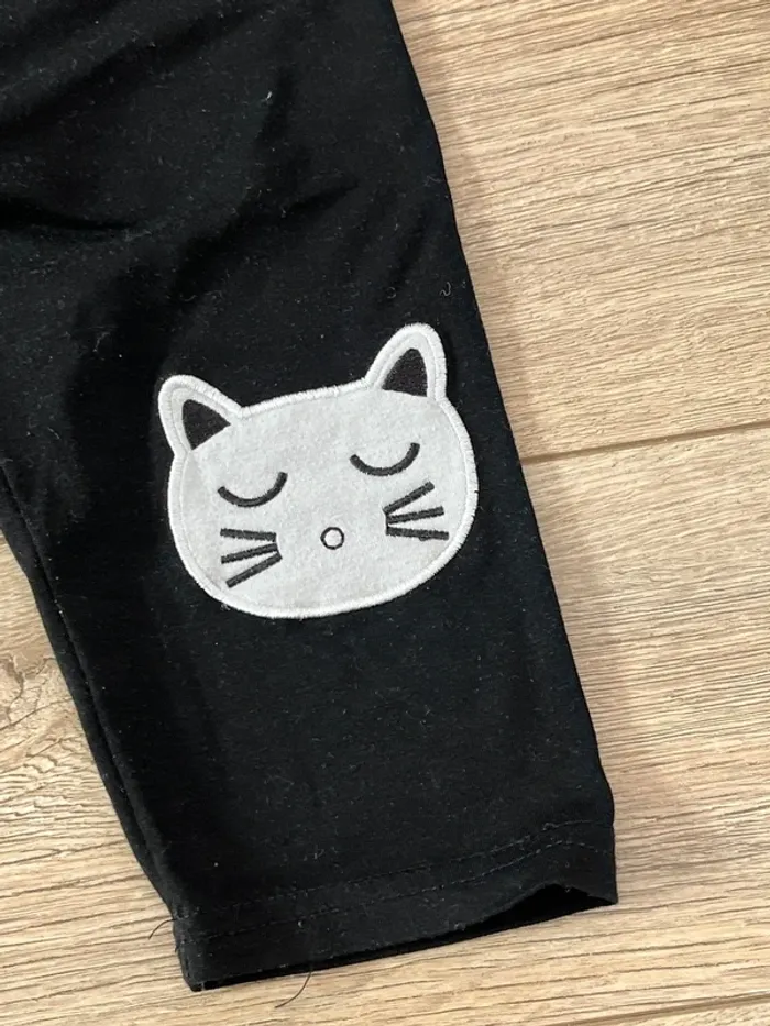 120cm - legging 3/4 genoux chat noir coton - photo numéro 2