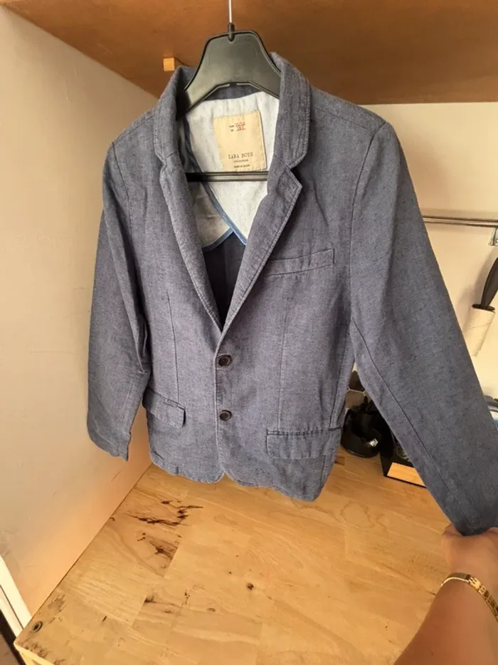Blazer en lin bleu jean clair • Zara • 11/12 ans - photo numéro 5