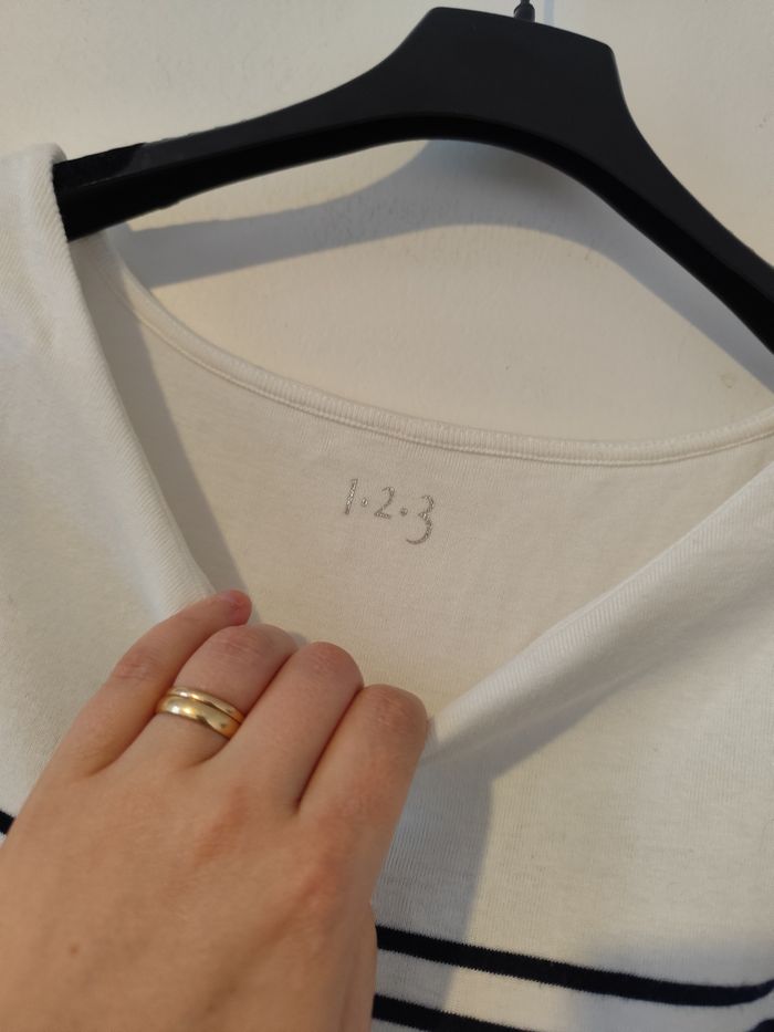 Tee shirt marinière taille 40 marque 123 - photo numéro 5