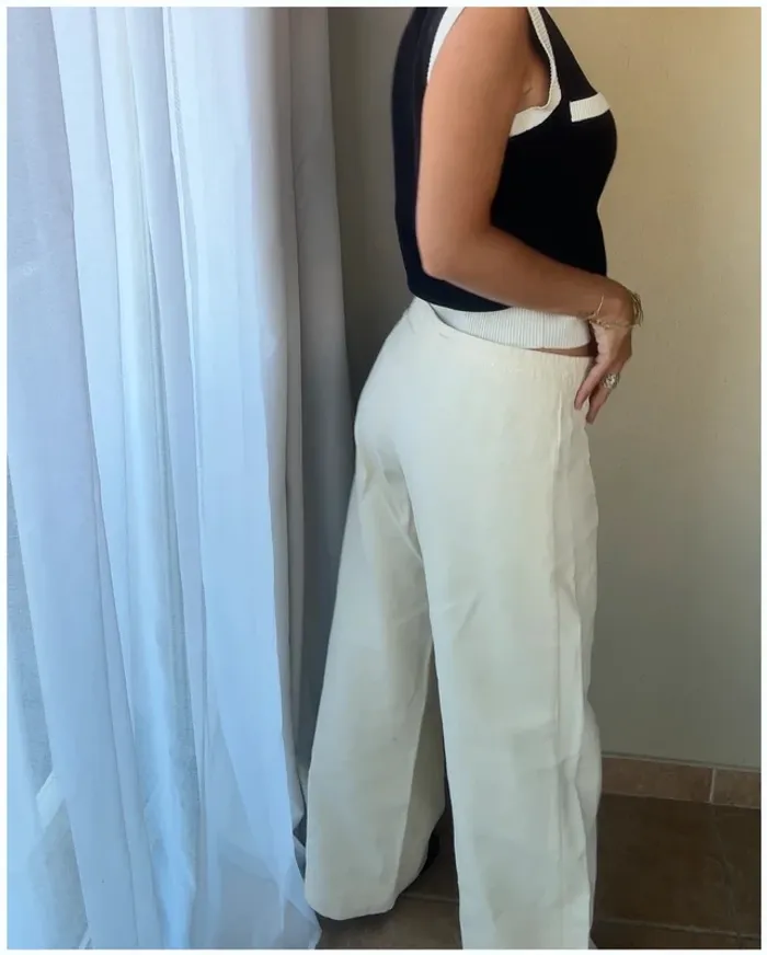 Pantalon Céline blanc crème 42 parfait état - photo numéro 3