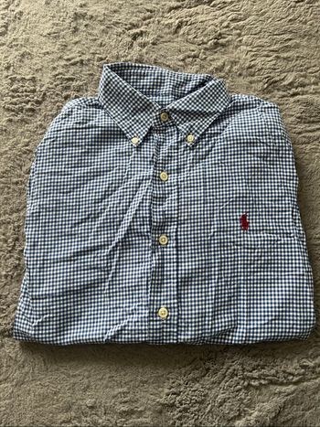 Chemise à carreaux bleu et blanc Ralph Lauren taille S