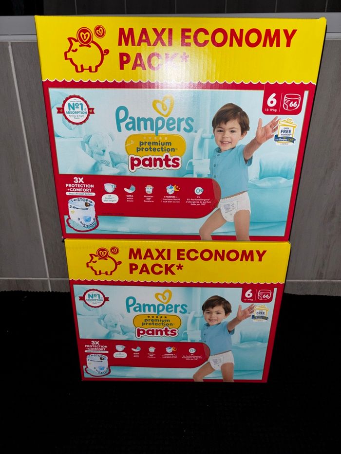 Lot de 2 Maxi Pack de 66 Couches Pampers Protection Premium Pants Neuf Dans L’emballage Taille:  6
