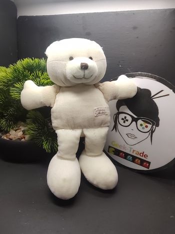 doudou peluche ours tiamo collection beige crème blanc ancien Billes  DD003707