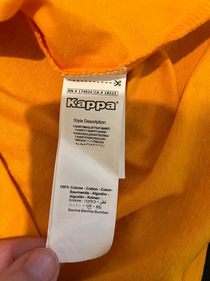 T-shirt jaune/orange neuf 12 ans Kappa - photo numéro 5