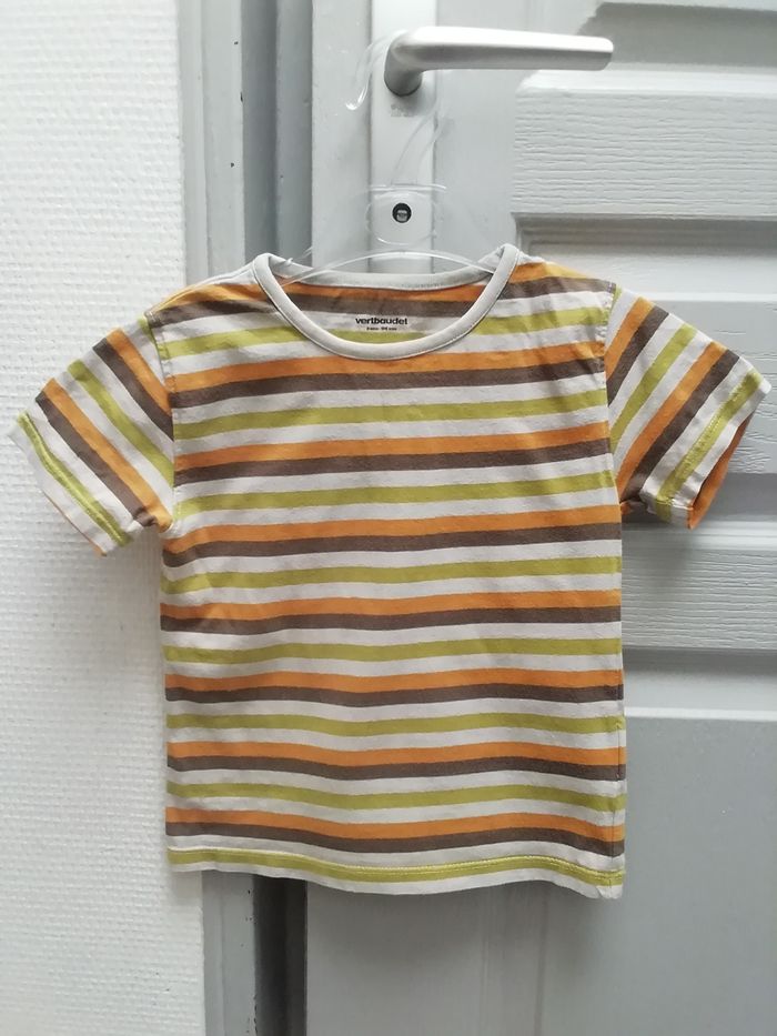 Vends t-shirt garçon été rayé multicolore