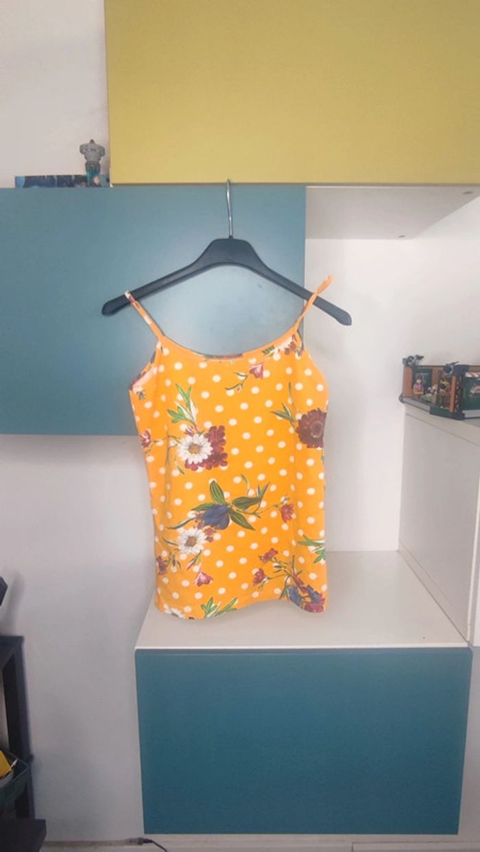Débardeur à motifs fleuris et pois, Taille S/M (estimée) - photo numéro 2