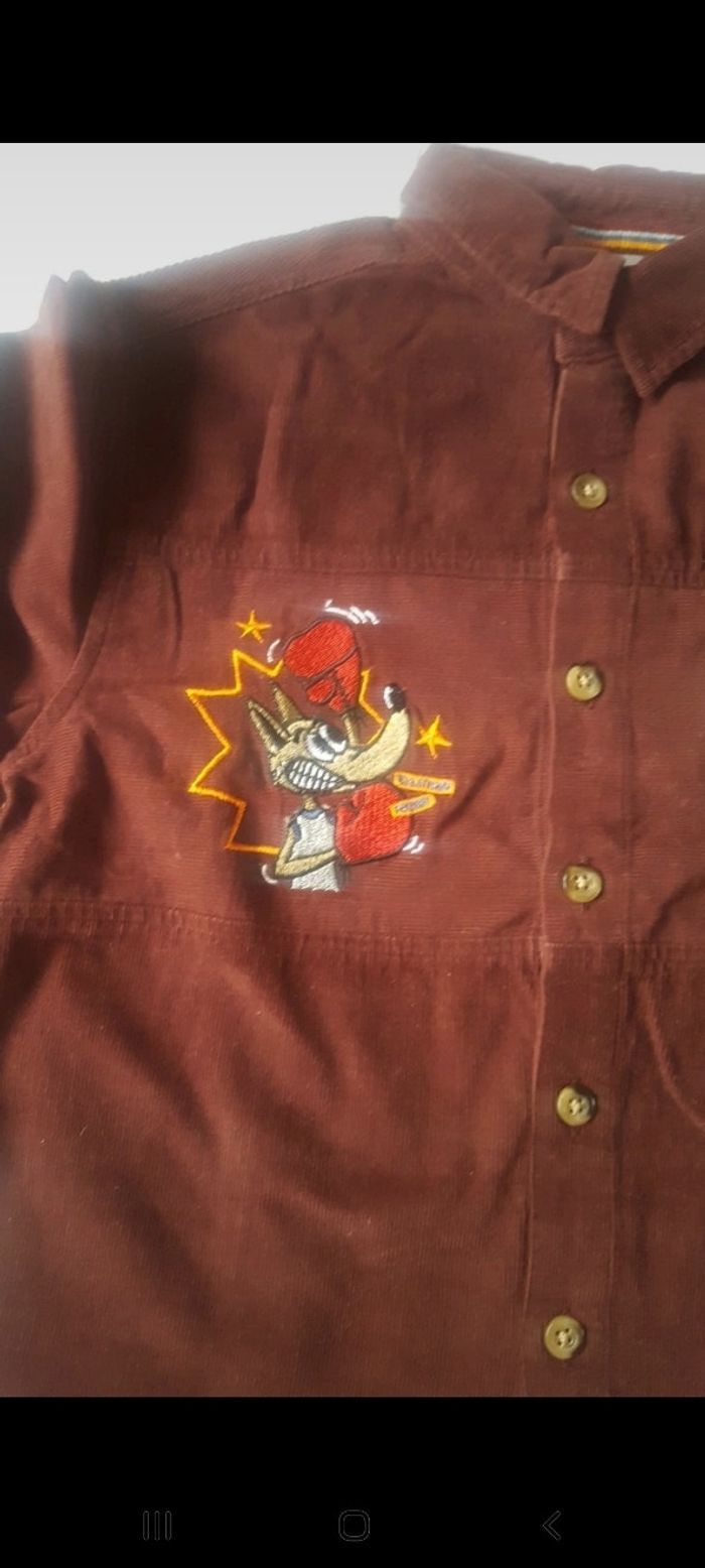 Chemise marron manches longues rigolote 4 ans - photo numéro 3