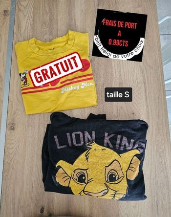Sweat a capuche S femme roi lion +1gratuit