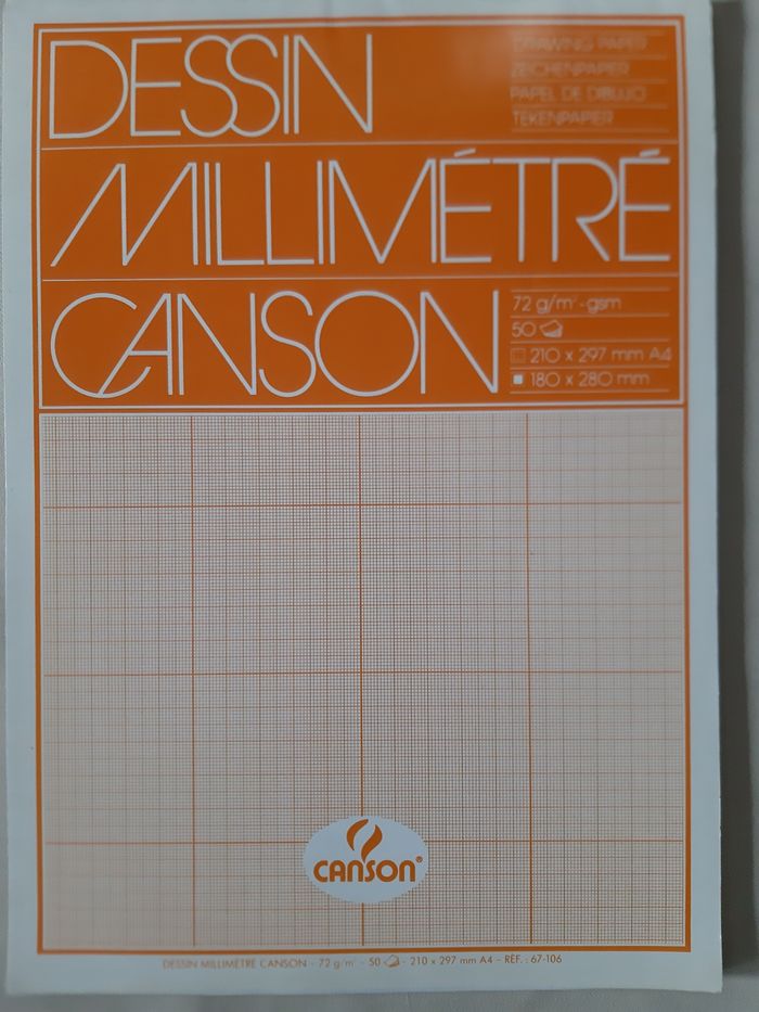 Bloc de 50 feuilles de papier millimétré  A4 - canson - photo numéro 2