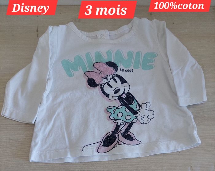 T-shirt Minnie fille 3 mois - photo numéro 2