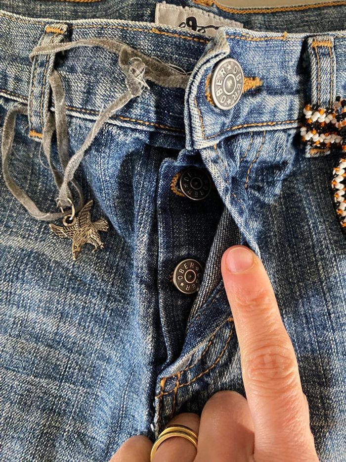 Short en jeans Ober bleu taille 40 - photo numéro 7