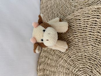 Gipsy Peluche Doudou Vache Blanc Marron Beige