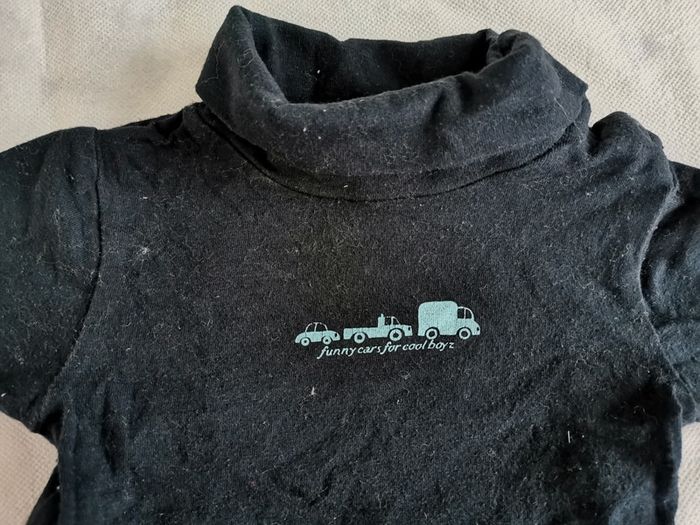 Lot 2 bodies col roulé bleus grain de blé 6 mois - photo numéro 5