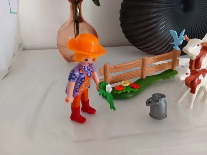 Vache avec fermière playmobil - photo numéro 3