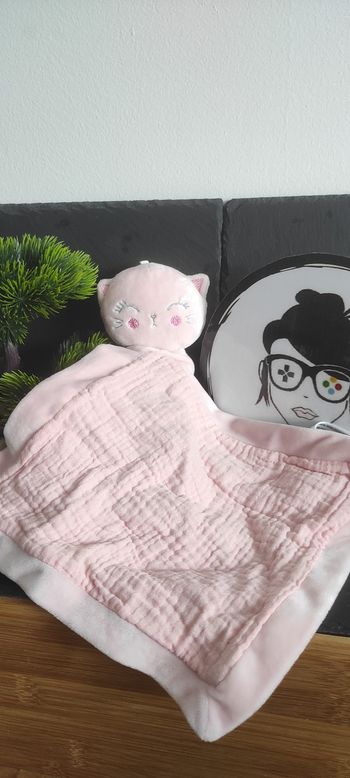 Doudou plat Chat dormeur lange rose simba toys kiabi rond Losange Mouchoir dors