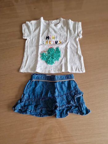 Tee shirt et jupe vertbaudet