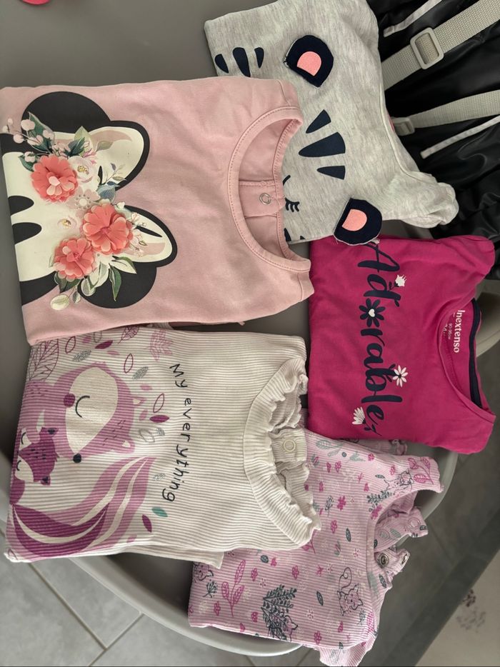 Lot 5 tee shirts manches longues  23 mois