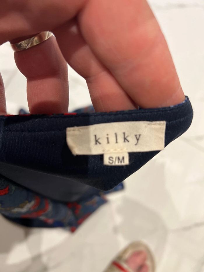 Robe femme taille 36 38 S M marque kilky fleurs voilage - photo numéro 7