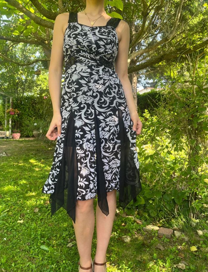 Robe asymétrique vintage bohème champêtre dentelle y2k 2000yer - photo numéro 2
