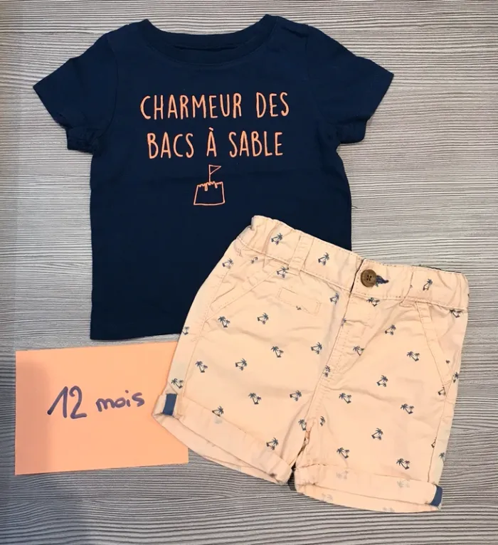 T-shirt et short 12 mois 🍋