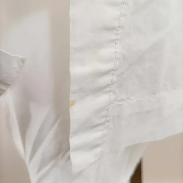 Chemise blanche brodée Zara – 100 % coton – manches courtes, col tailleur taille L A804 - photo numéro 3