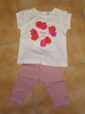 Ensemble legging +haut fleurs 3 mois